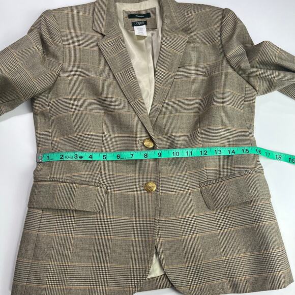 J Crew Schoolboy Blazer Sz 2 Houndstooth Wool Blend Preppy Old Money Academia - Picture 12 of 16